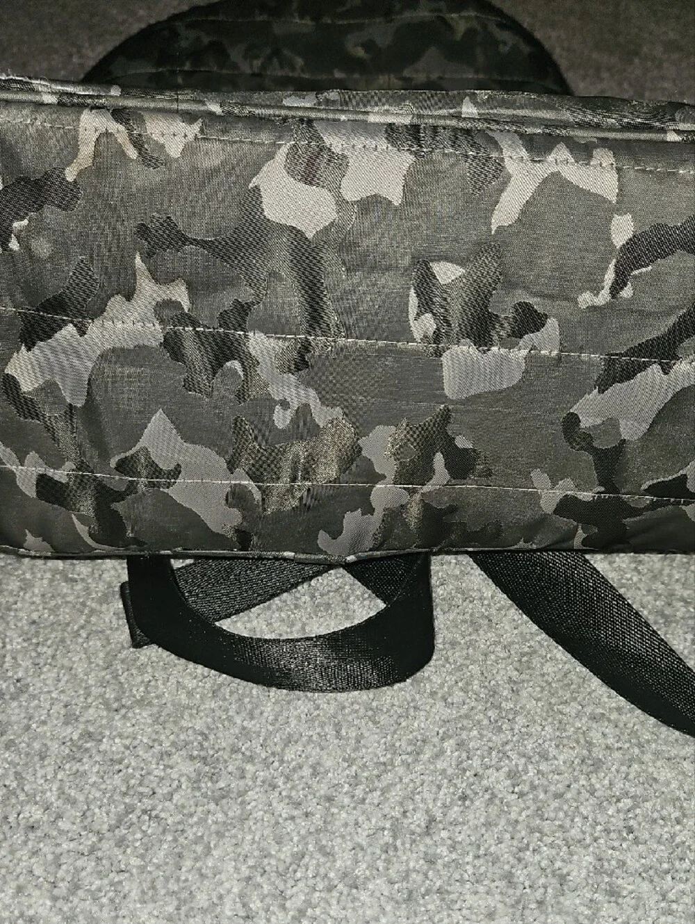 Kids Camo Quilted Backpack - Black/Grey